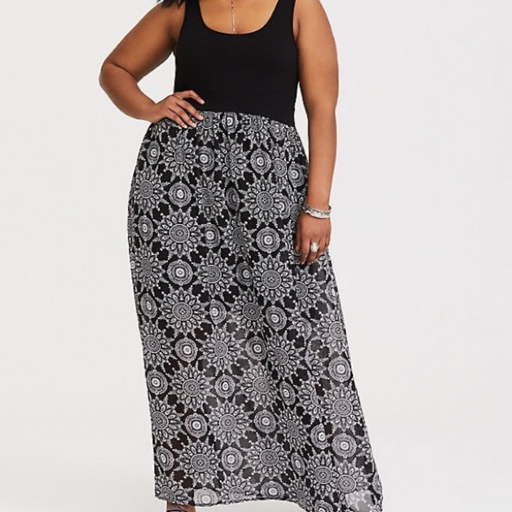 Black Medallion chiffon maxi